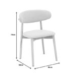 Καρέκλα Ubene pakoworld rubberwood και ύφασμα σε φυσική και μπεζ απόχρωση 46x58x79εκ - Image 8