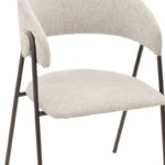 Καρέκλα Rachele pakoworld ανοιχτό γκρι ύφασμα-πόδι μαύρο μέταλλο 52x53x83εκ - Image 5