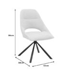 Καρέκλα Luciano pakoworld ύφασμα σε κρεμ απόχρωση και μαύρο μεταλλικό πόδι περιστρεφόμενη 52x58x86εκ - Image 8