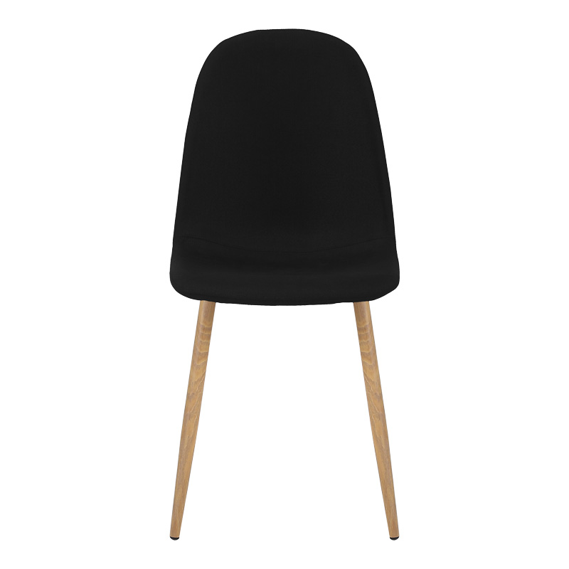 270-000040-3 Καρέκλα Bella pakoworld μαύρο ύφασμα με πόδι μέταλλο σε φυσική απόχρωση 43.5x52x89εκ - Image 4