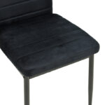 Καρέκλα Parker pakoworld βελούδο σε μαύρη απόχρωση με μαύρα μεταλλικά πόδια 39.5x48x95εκ - Image 7