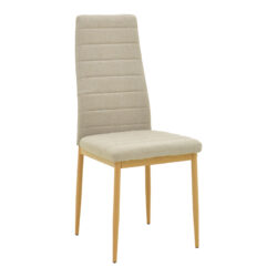 Καρέκλα Parker pakoworld μπεζ ύφασμα με μεταλλικά πόδια σε φυσική απόχρωση 39.5x48x95εκ