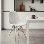 Καρέκλα Julita pakoworld PP λευκό-φυσικό πόδι 46x50x82εκ - Image 2