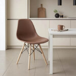 Καρέκλα Julita pakoworld PP καφέ-φυσικό πόδι 46x50x82εκ - Image 2