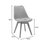 Καρέκλα Gaston pakoworld pp-pu σε cappuccino απόχρωση με ξύλινο πόδι σε φυσική απόχρωση 48.5x53.5x83εκ - Image 6