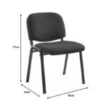 Καρέκλα επισκέπτη στοιβαζόμενη Anilian pakoworld μαύρο ύφασμα-πόδι μαύρο μέταλλο 55x44x77εκ - Image 4