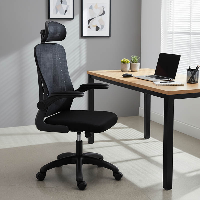 275-000003-1 Καρέκλα γραφείου διευθυντή Delilah pakoworld mesh μαύρο - Image 2