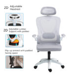 Καρέκλα γραφείου διευθυντή Delilah pakoworld mesh ανοιχτό γκρι - Image 3