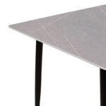Τραπέζι Gustas pakoworld γκρι μαρμάρου sintered stone-μαύρο μέταλλο 140x80x75εκ - Image 4