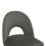 Σκαμπό μπαρ Casenio pakoworld ανθρακί βελούδο-πόδι μαύρο με χρυσό μέταλλο 48x50x117εκ - Image 6