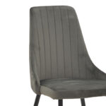 Καρέκλα Azori pakoworld ανθρακί βελούδο-πόδι μαύρο μέταλλο 49x55x85εκ - Image 6