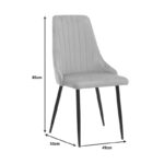 Καρέκλα Azori pakoworld ανθρακί βελούδο-πόδι μαύρο μέταλλο 49x55x85εκ - Image 9