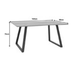 Τραπέζι Winor pakoworld φυσικό mdf-πόδι μαύρο μεταλλικό 160x90x75εκ - Image 7