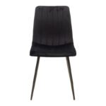 Καρέκλα Noor pakoworld μαύρο βελούδο με πόδι μετάλλου σε μαύρη απόχρωση 44x53x86εκ - Image 4