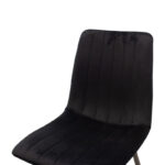 Καρέκλα Noor pakoworld μαύρο βελούδο με πόδι μετάλλου σε μαύρη απόχρωση 44x53x86εκ - Image 5