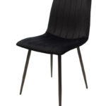 Καρέκλα Noor pakoworld μαύρο βελούδο με πόδι μετάλλου σε μαύρη απόχρωση 44x53x86εκ - Image 6