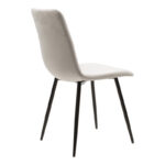 Καρέκλα Noor pakoworld γκρι βελούδο με πόδι μετάλλου σε μαύρη απόχρωση 44x53x86εκ - Image 2