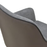 Πολυθρόνα Debra pakoworld περιστρεφόμενη γκρι ύφασμα-pu με πόδι μετάλλου σε μαύρη απόχρωση 60x64x83εκ - Image 8