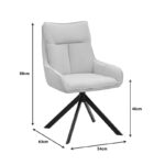 Πολυθρόνα Konelian pakoworld περιστρεφόμενη μπεζ ύφασμα με πόδι μετάλλου σε μαύρη απόχρωση 54x63x88εκ - Image 8