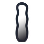 Καθρέπτης Glinde Inart βελούδο σε μαύρη απόχρωση 50x3.3x150εκ