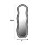 Καθρέπτης Glinde Inart βελούδο σε γκρι απόχρωση 50x3.3x150εκ - Image 2