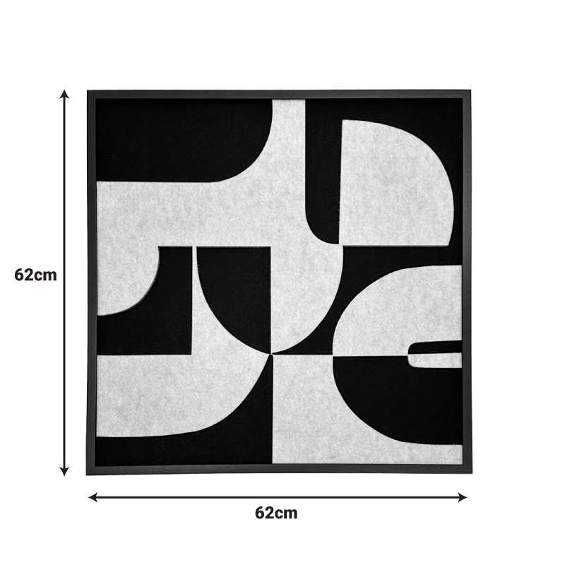 298-000047-1 Πίνακας με πλαίσιο Jeire Inart μαύρο-λευκό 62x2.5x62εκ - Image 2