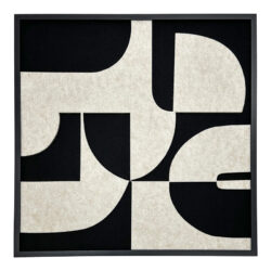 Πίνακας με πλαίσιο Jeire Inart μαύρο-λευκό 62x2.5x62εκ