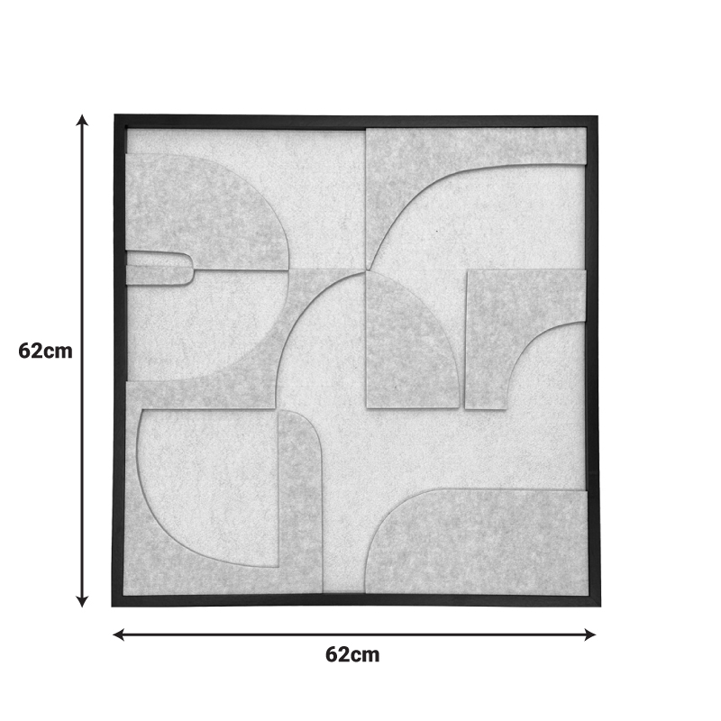 298-000048-1 Πίνακας με πλαίσιο Jeire Inart λευκό 62x2.5x62εκ - Image 2