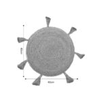 Πουφ Elefon Inart φυσικό-εκρού ύφασμα Φ35x12εκ - Image 5