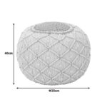 Σκαμπό-πουφ Boha Inart γιούτα σε κίτρινη και λευκή απόχρωση Φ40x30εκ - Image 3