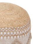 Σκαμπό-πουφ Pallo Inart γιούτα-βαμβάκι σε φυσική απόχρωση Φ40x30εκ - Image 2