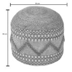 Σκαμπό-πουφ Pallo Inart γιούτα-βαμβάκι σε φυσική απόχρωση Φ40x30εκ - Image 3