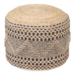 Σκαμπό-πουφ Βangku Inart γιούτα-βαμβάκι σε φυσική απόχρωση Φ45x30εκ