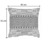 Μαξιλάρι Mitto Inart γιούτα-βαμβάκι σε μπεζ-λευκό απόχρωση  45x45x2εκ - Image 2