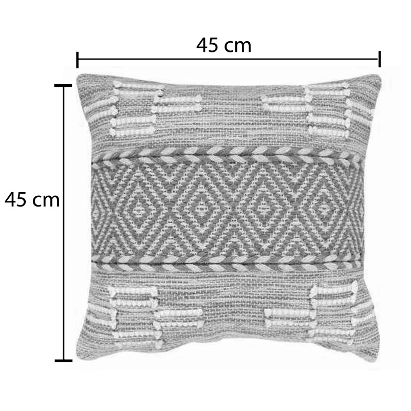 302-000046-1 Μαξιλάρι Mitto Inart γιούτα-βαμβάκι σε μπεζ-λευκό απόχρωση  45x45x2εκ - Image 2