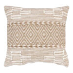 Μαξιλάρι Mitto Inart γιούτα-βαμβάκι σε μπεζ-λευκό απόχρωση  45x45x2εκ