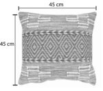 Μαξιλάρι Mitto Inart γιούτα-βαμβάκι σε μπεζ-λευκό απόχρωση  45x45x2εκ - Image 3