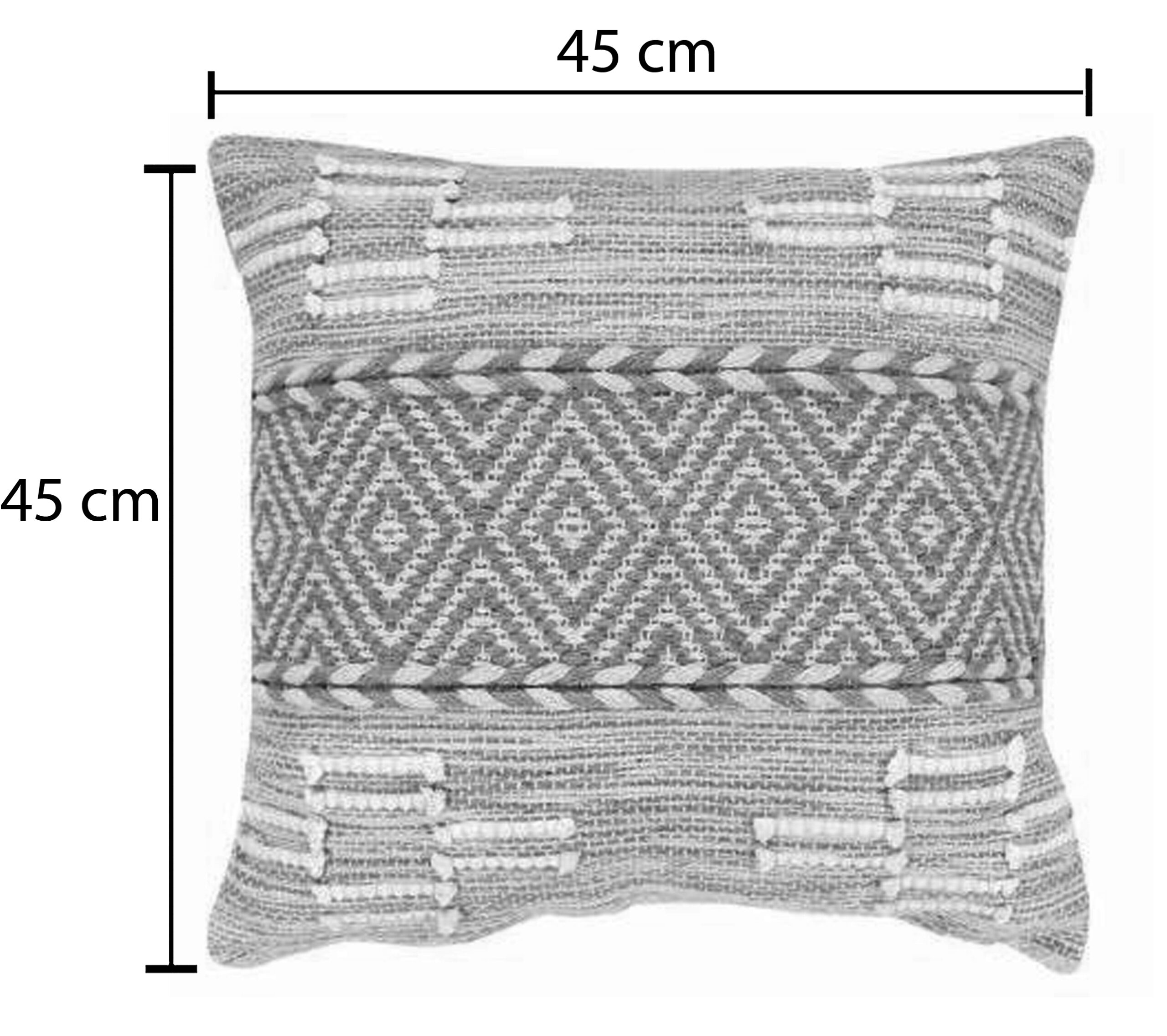 302-000046-2 Μαξιλάρι Mitto Inart γιούτα-βαμβάκι σε μπεζ-λευκό απόχρωση  45x45x2εκ - Image 3