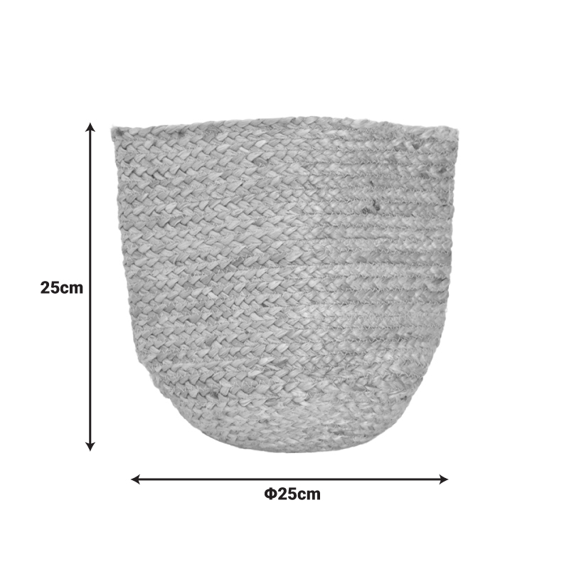 302-000053-1 Διακοσμητικό καλάθι Mideko Inart γιούτα σε φυσική απόχρωση Φ25x25εκ - Image 2