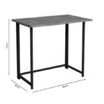 Γραφείο εργασίας τοίχου πτυσσόμενο Thox pakoworld oak μελαμίνης-μαύρο μέταλλο 80x50x72εκ - Image 4