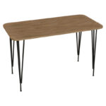 Τραπέζι Polkan pakoworld oak μελαμίνης-μαύρο μέταλλο 120x60x73εκ