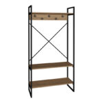 Έπιπλο εισόδου Levento pakoworld oak με μαύρο μεταλλικό σκελετό 88x34x180εκ