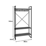 Έπιπλο εισόδου Levento pakoworld oak με μαύρο μεταλλικό σκελετό 88x34x180εκ - Image 4