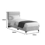 Κρεβάτι Limit pakoworld ύφασμα σε κρεμ απόχρωση 120x200εκ - Image 4