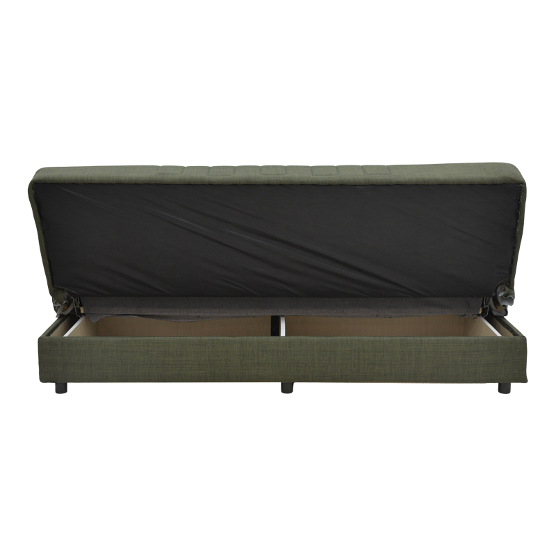 328-000023-4 Καναπές-κρεβάτι με αποθηκευτικό χώρο τριθέσιος Romina pakoworld πράσινο ύφασμα 190x75x85εκ - Image 5