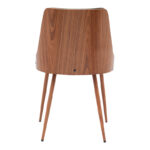 Καρέκλα Korom pakoworld μαύρο pu-πόδι καρυδί μέταλλο 50x58.5x78εκ - Image 5