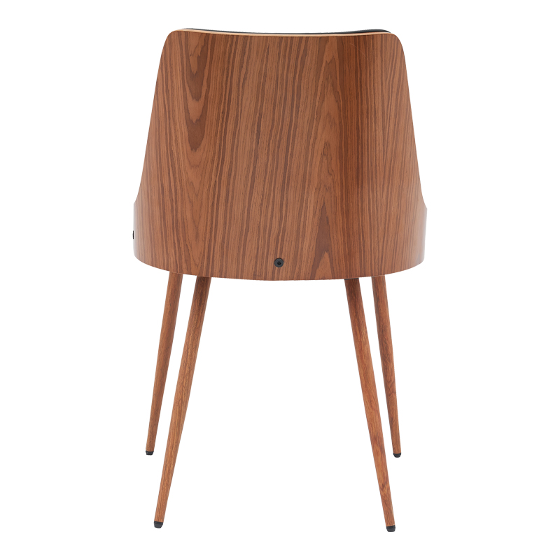 332-000004-4 Καρέκλα Korom pakoworld μαύρο pu-πόδι καρυδί μέταλλο 50x58.5x78εκ - Image 5