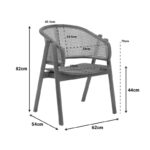 Πολυθρόνα Anlene pakoworld σκελετός teak ξύλο σε καρυδί απόχρωση με φυσικό rattan 62x54x82εκ - Image 2