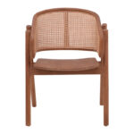 Πολυθρόνα Anlene pakoworld σκελετός teak ξύλο σε καρυδί απόχρωση με φυσικό rattan 62x54x82εκ - Image 5