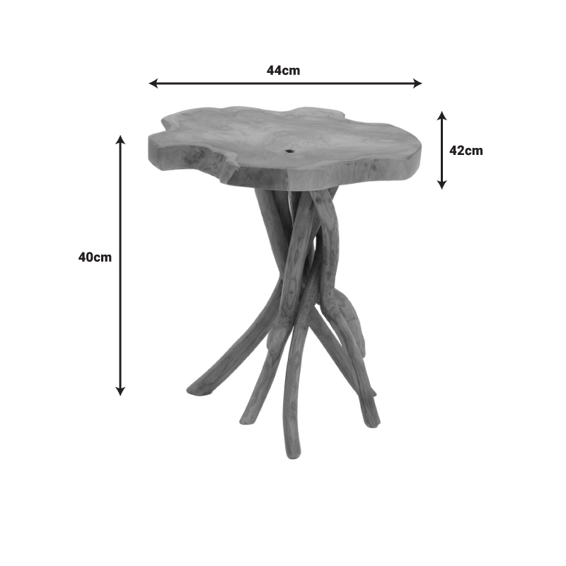 338-000003-2 Βοηθητικό τραπέζι Ceniole pakoworld teak ξύλο σε φυσική απόχρωση 44x42x40εκ - Image 3